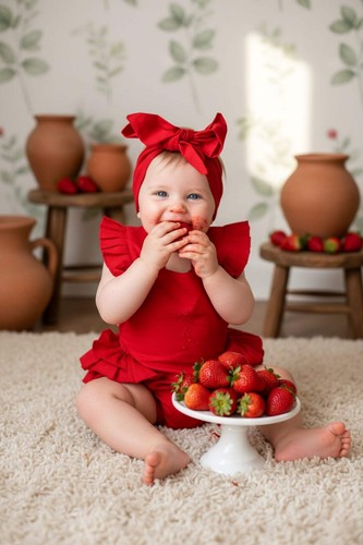 Gorgeous babygrow red with - -,