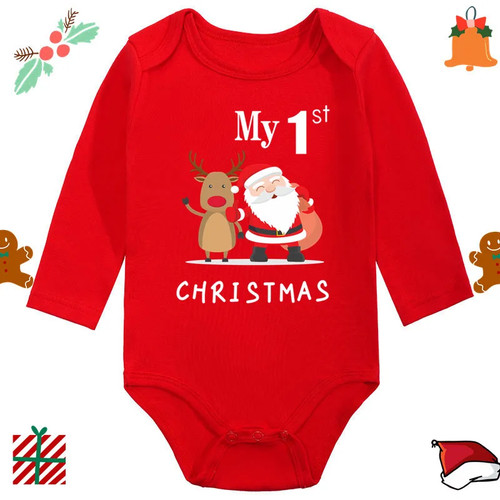 Baby bodysuit 1st christmas - my,